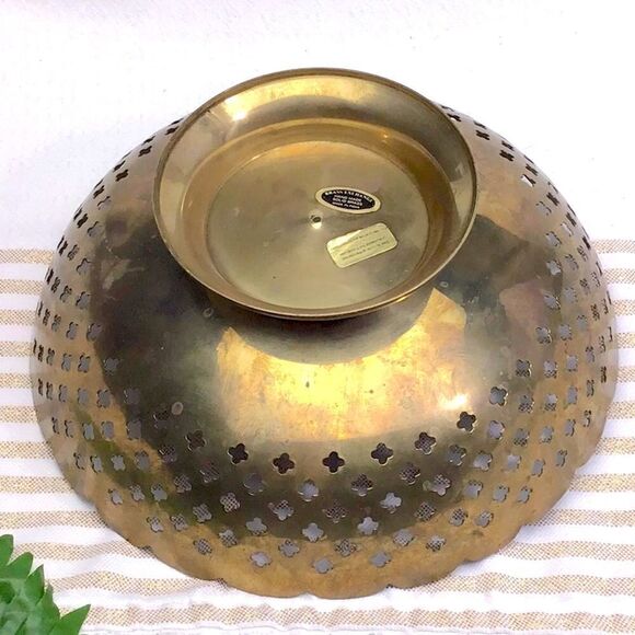 Cloisonné Decorative Floral Filigree Solid Brass Bowl - Picture 8 of 15